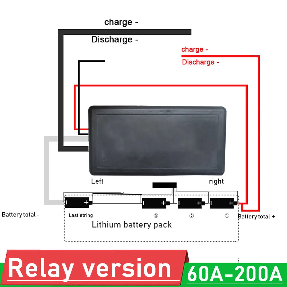 

Relay BMS 3S 4S 6S 7S 8S 12V 24V 60A 100A 150A 200A Current Li-ion Lifepo4 Lithium Battery Protection Board car start Inverter