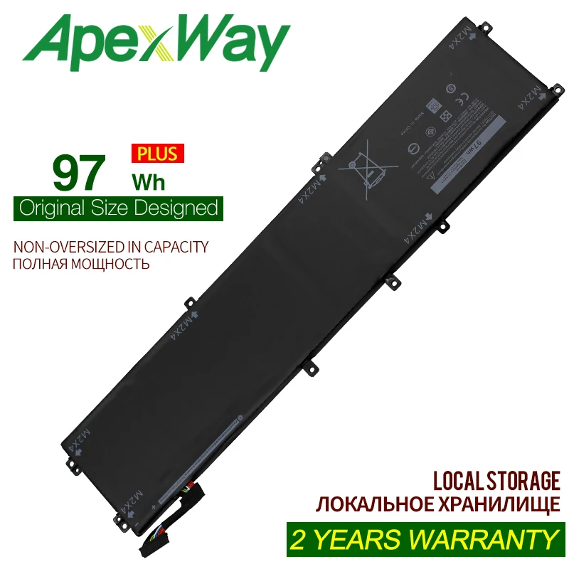 

ApexWay Новый 11,4 в 97 Втч XPS15 6GTPY Аккумулятор для ноутбука DELL Precision 5520 5530 для ноутбука DELL 9570 9560