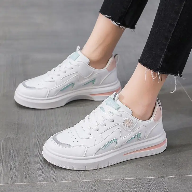 

2021 Spring New White Ladies Shoes Women's Fashion Casual Shoes Students Breathable Flat Sneakers Women Vulcanize Shoes Zapatos