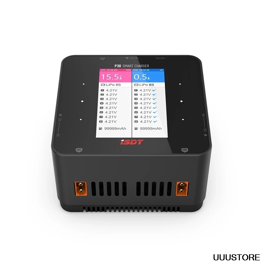 

ISDT P30 Dual Balance Charger Signal Channel MAX 1000W 30A For RC Car Airplane Racing Drone Helicopter 2-8S Lipo LiFe Battery