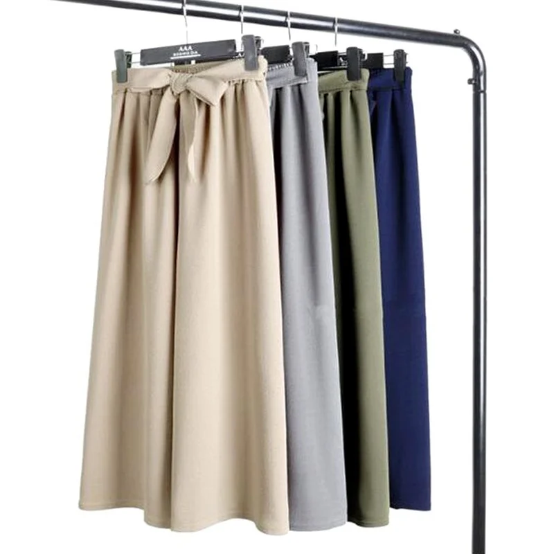 

Woman Pants Bows Tie Women Wide Leg Pants Casual Female Solid Color Cropped Trousers Plus Size