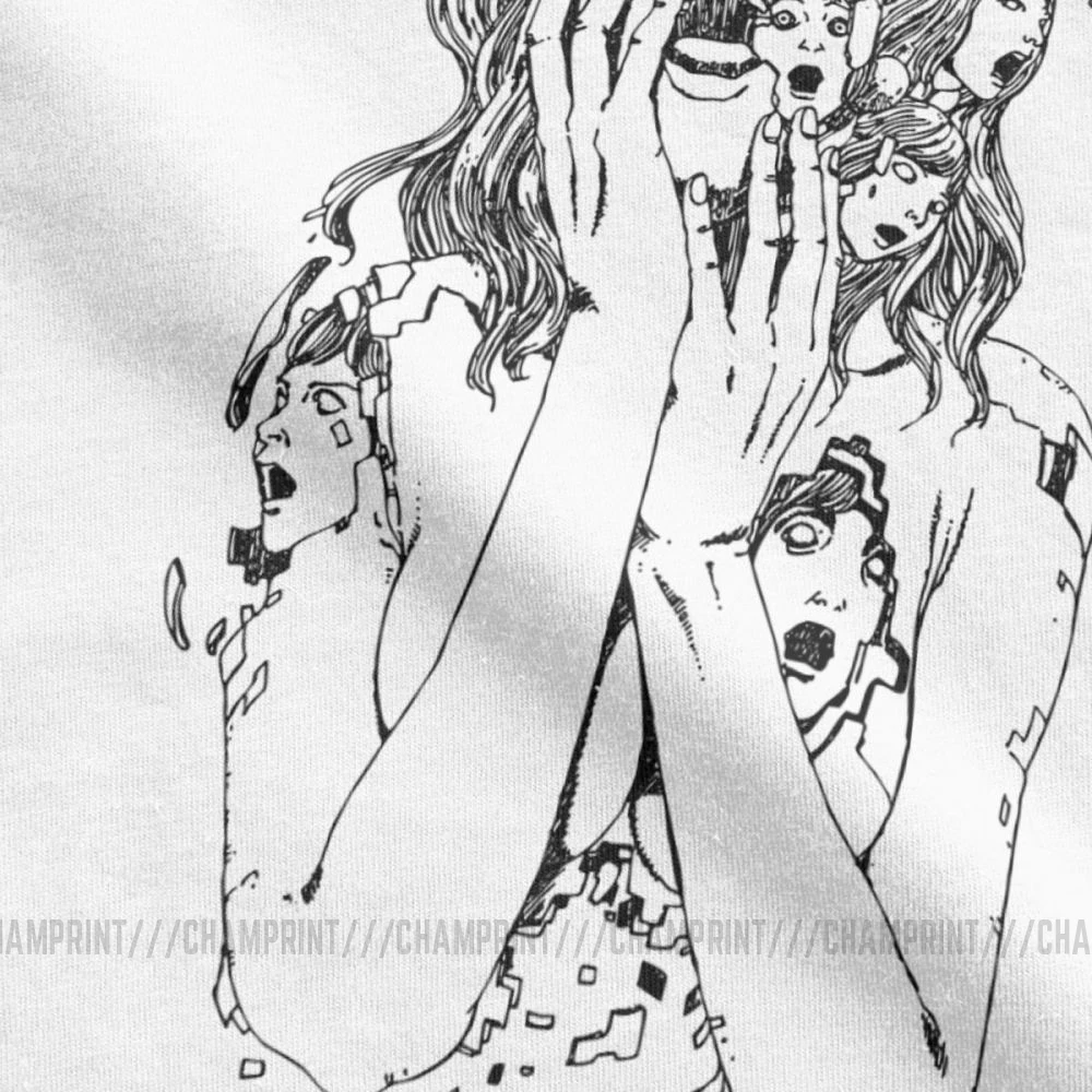 Футболка Junji Ito мужская с коротким рукавом смешная тенниска из чистого хлопка