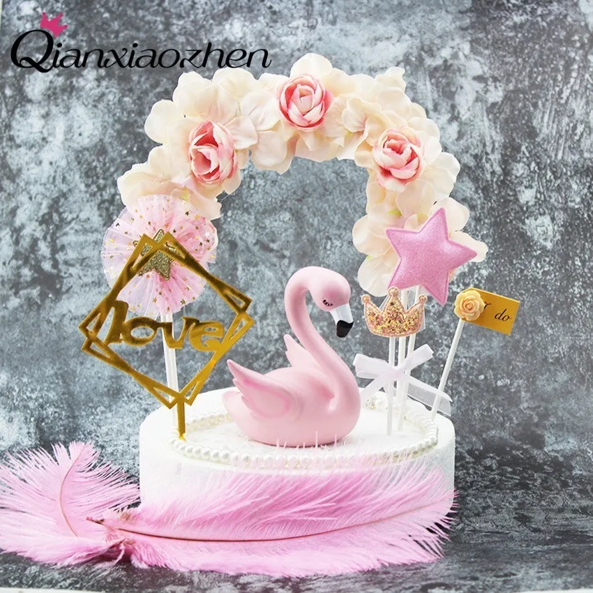 

Qianxiaozhen Flower Happy Birthday Cake Topper Party Decoration Birthday Party Decorations Kids Birthday Party Supplies