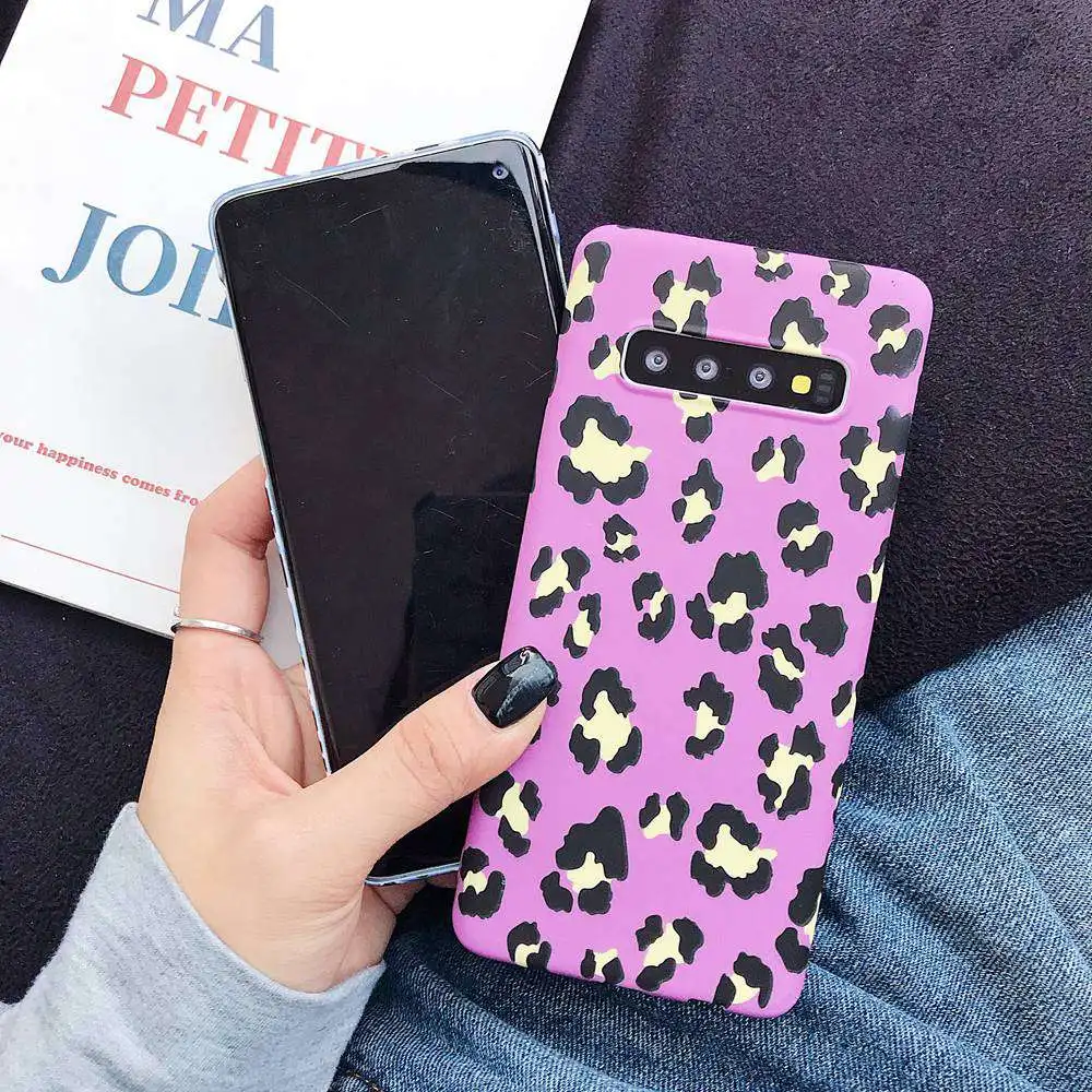 Рамочный чехол с леопардовым принтом ПК чехол для samsung Galaxy A50 A30 A70 A7 A6 A8 светящийся чехол для телефона S7 край S8 S9 S10 Примечание 10 плюс Чехол