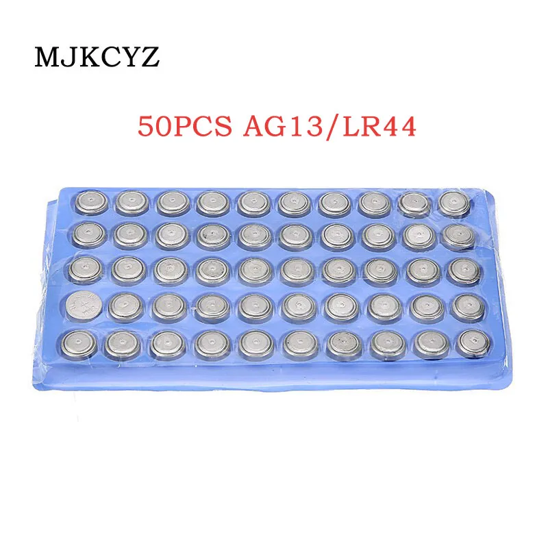 

50 Pcs AG13 LR44 SR44 357 Battery 1.5V A76 GP76 Lr 44b L1154c 303 Button Coin Cell Batteries for watches toys