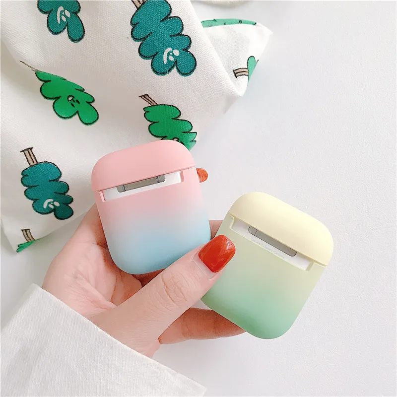 Цветной градиентный чехол для Apple Airpods, роскошный bluetooth-наушник, Жесткий Чехол Для Air pods, чехол для наушников, коробка, сумка с зарядкой
