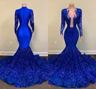 Платье для выпускного вечера с длинным рукавом и блестками