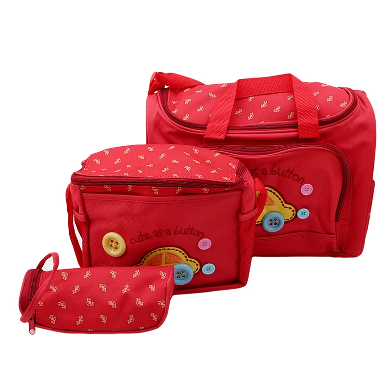 

4pcs Maternity Nappy Bags Baby Diaper Bag Suits For Mom Baby Bottle Holder Travel Outdoor Mummy Stroller Nappy Bags 37*16*28CM