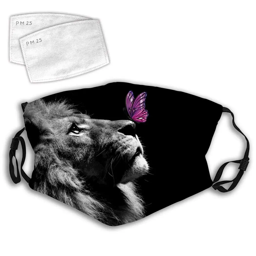 

Lion Animal 3D Print Pattern Adjustable Comfortable Face Decorations Can Be Washed and Reused Unisex
