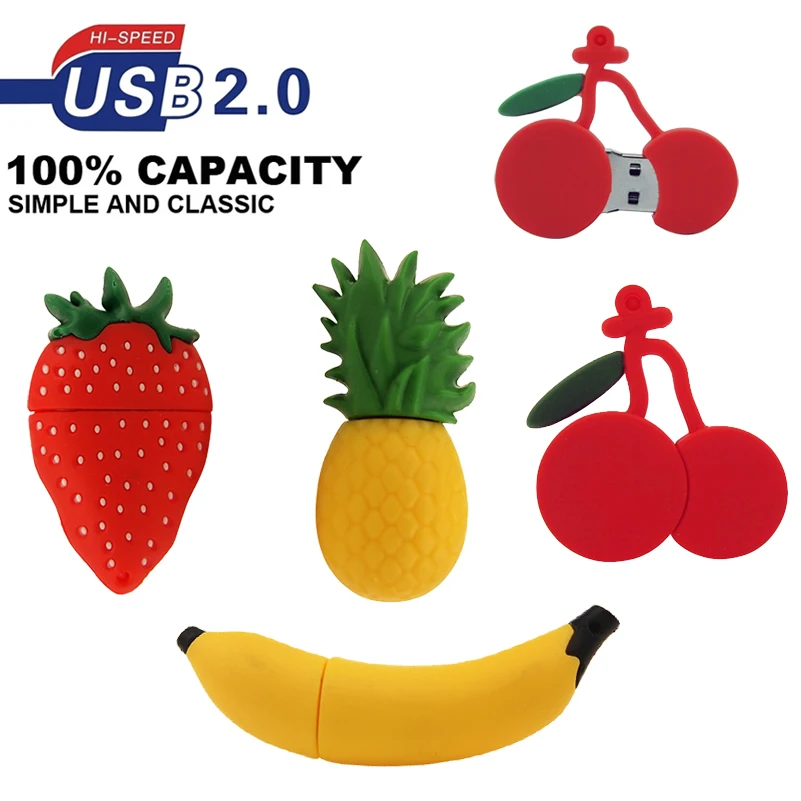 Супер милый USB флеш накопитель силиконовый мини в виде фруктов 128 Мб 32 ГБ 64 2 0