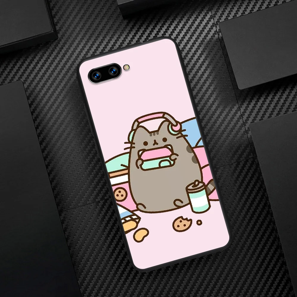 

Cartoon Pusheen Cat Phone Case Cover Hull For HUAWEI Honor 6A 7A 7C 8 8A 8S 8x 9 9x 10 10i 20 Lite Pro black Hoesjes Trend Prime