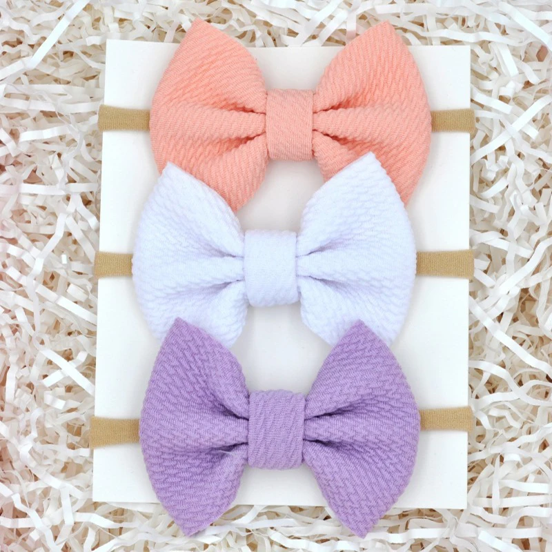 Ободок для волос ручной работы малышей мягкий эластичный нейлоновый ободок