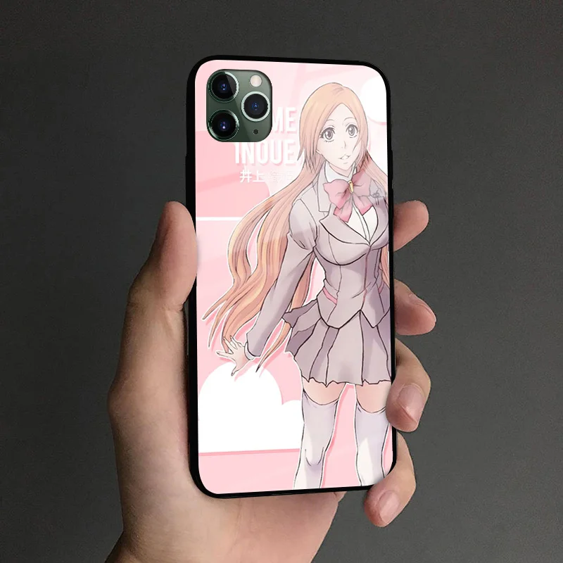 Orihime Inoue Отбеливатель Аниме закаленное стекло Мягкий силиконовый чехол для