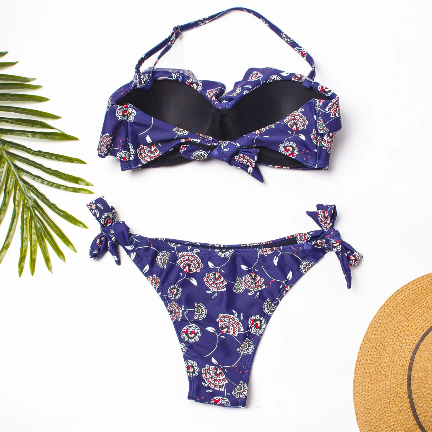 

Floral Women Swimsuit Swimwear Female Flounced Bikini Set String Bikini