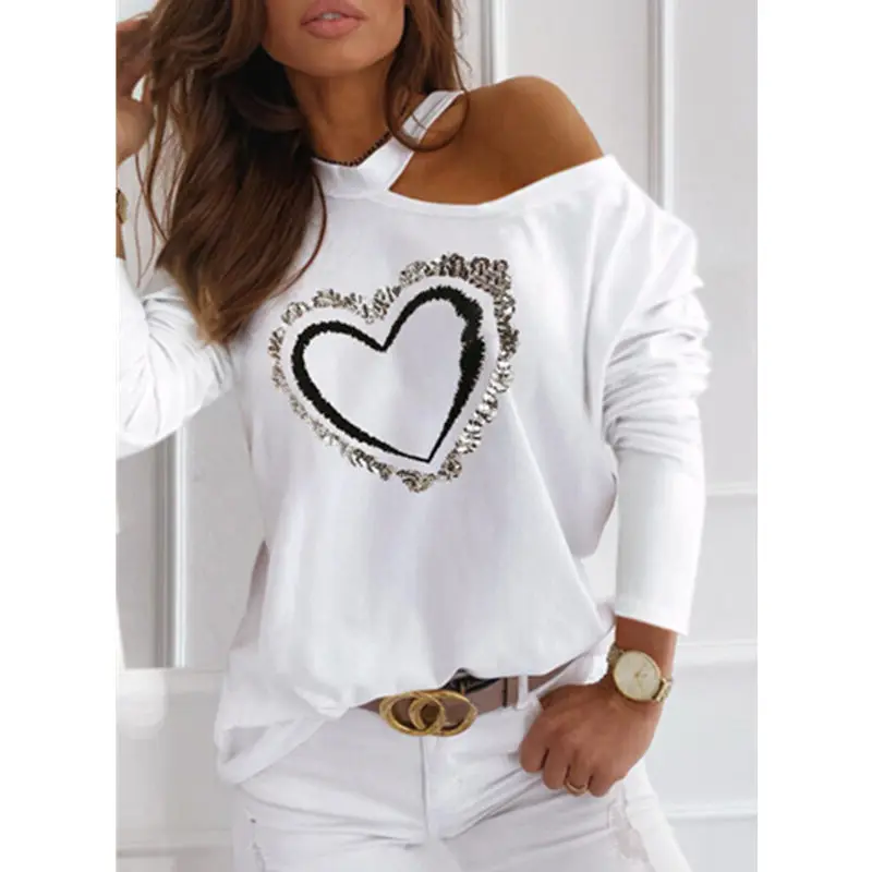 Женская Офисная футболка со звездами повседневная черная или белая с круглым