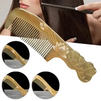 classic carved horn comb anti static u shaped tooth natural material with handle for styling tool comb women long hair use