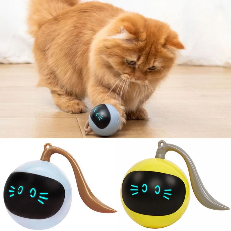 

USB Rechargeable Colored LED Electronic Interactive Relieve Boredom Toy Ball for Cats Smart Funny Cat Toy with Toy Ball for Cats