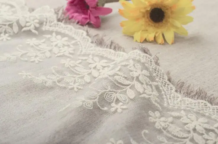 1 ярд/Лот хлопковая кружевная отделка вышитая ткань одежда для шитья платья юбки