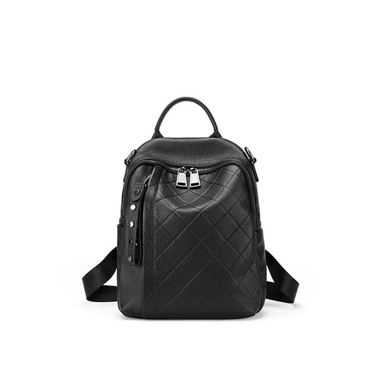 

Leather two-shoulder bag women's bag 2020 autumn new Korean version of Chaolinge head layer leather backpack shoulder bag