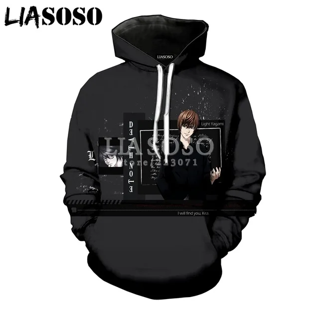Новинка Модный свитшот liasao для мужчин и женщин толстовка с 3D-принтом аниме-Note