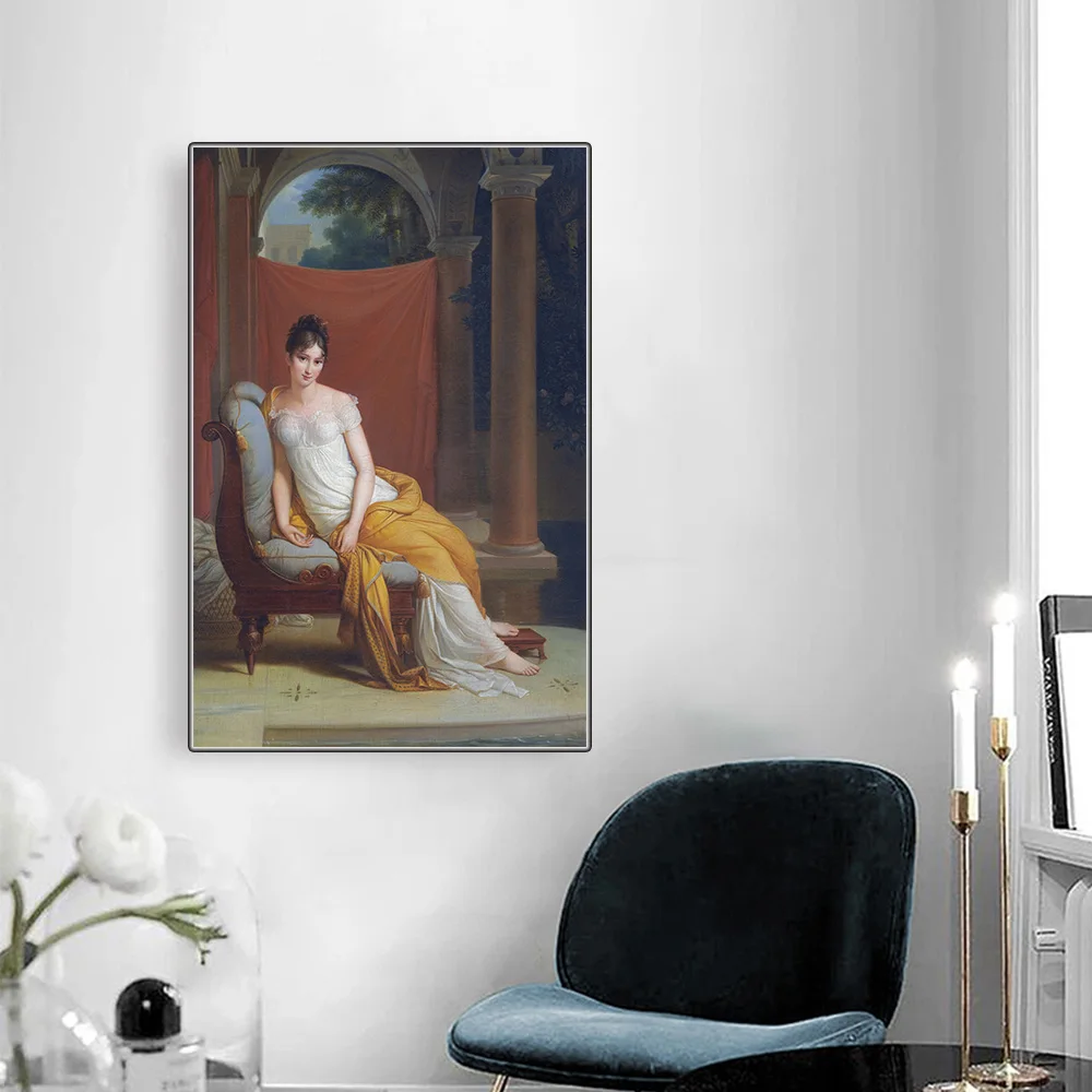 Франсуа Герард, портрет мадам рекамера, картина маслом на холсте, эстетическая печать интерьера, плакат, украшение для дома и спальни