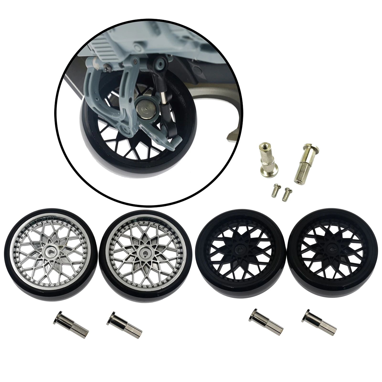

Upgrade Parts Rear Wheel Axle Tires Wheels Tires for WPL 1/10 D12