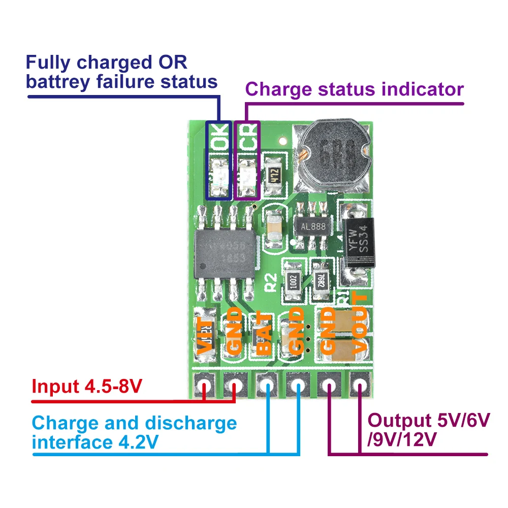 5V 2.1A UPS мобильный Мощность DIY доска Зарядное устройство Step Up Модуль