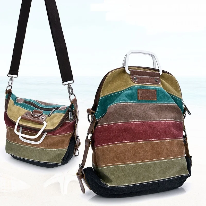 

2021 Summer New Fashion High-Quality Canvas Backpack Women Bag Simple Wild Multifunction Casual School Bags For Teenagers