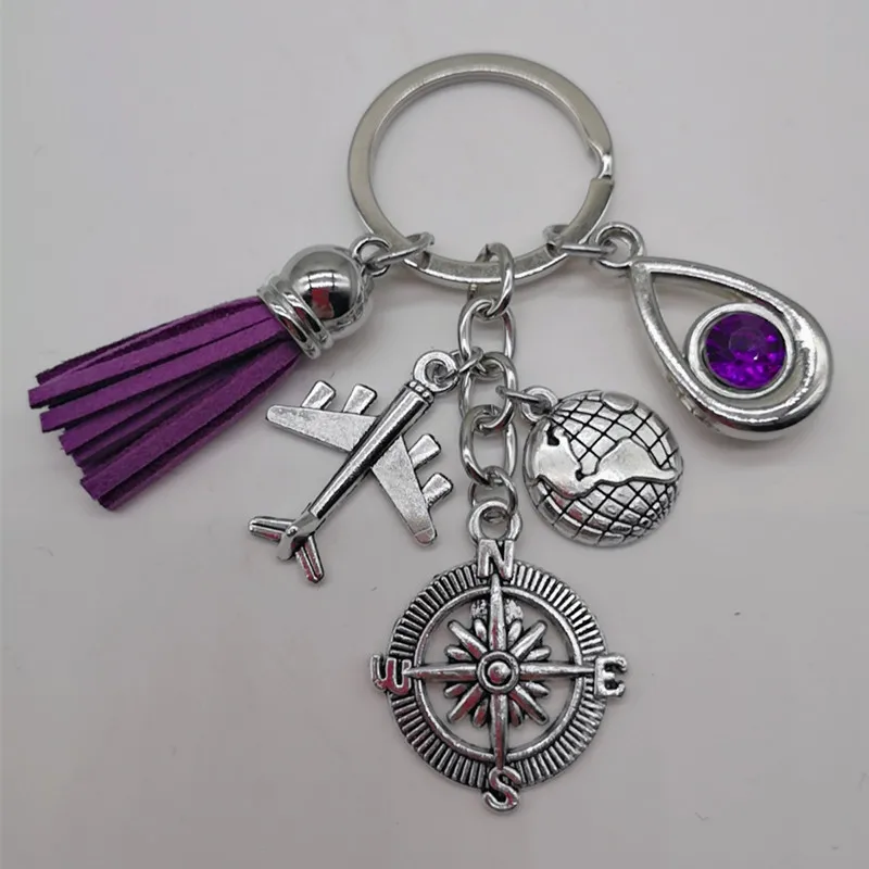 2020/2021 кисточка земли самолет подвеска с компасом брелок эмблемами путешествий