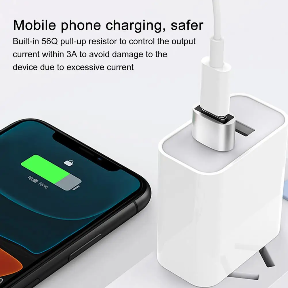 

80% Off Charger Adapter Charging Data Transmission Aluminum Alloy Type-c Female to USB 2.0 Converter for Mobile Phone