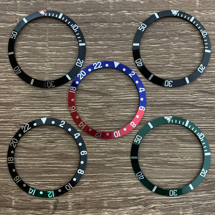 

Watch aluminum ring mouth outer diameter 37.5mm inner diameter 30.7mm modified accessories blue black blue green