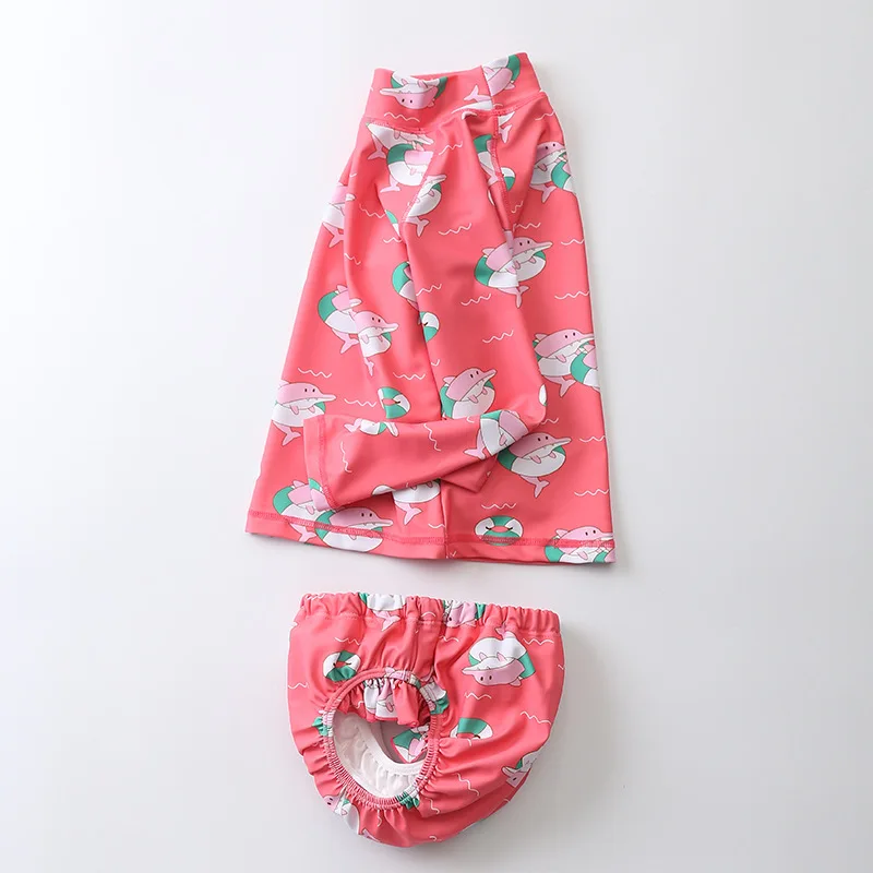 Детский купальный костюм для купания пеленки + длинный рукав Рашгард защита от