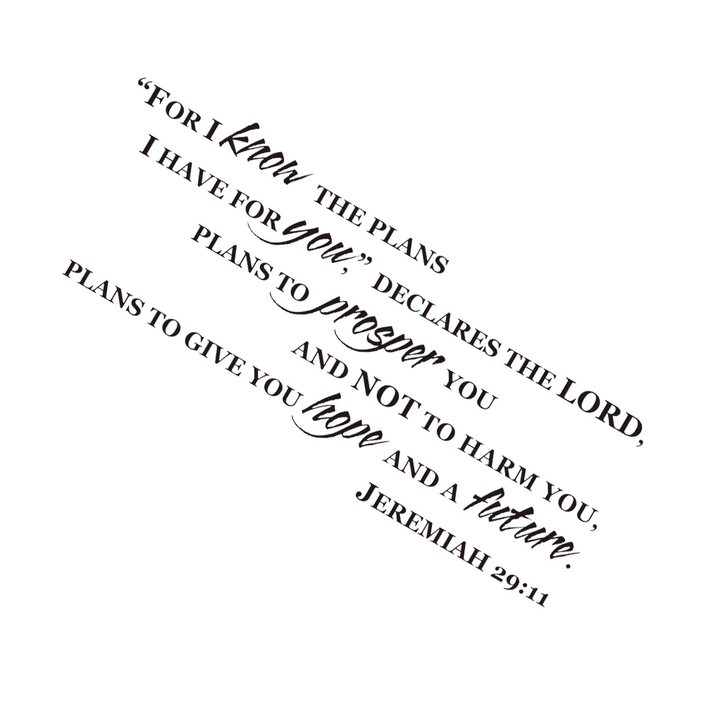 

Jeremiah 29:11 for I Know The Plans for You Bible Verse Wall Decal Sticker