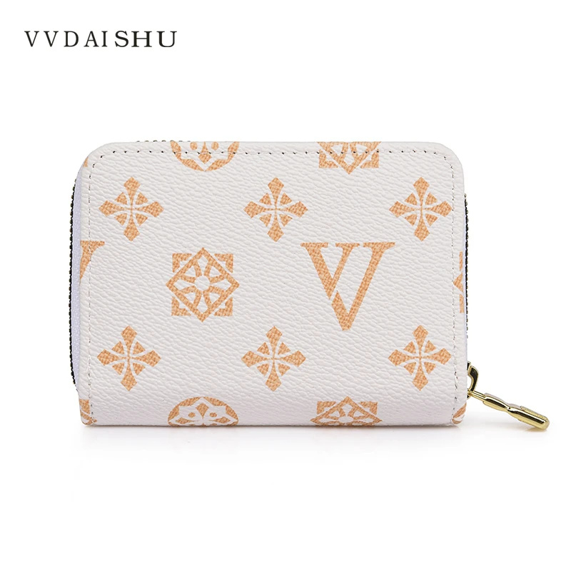 

VV Brand Women Short Wallets PU Leather Female Plaid Purses Card Holder Wallet Fashion Woman Small Zipper Wallet With Coin Purse