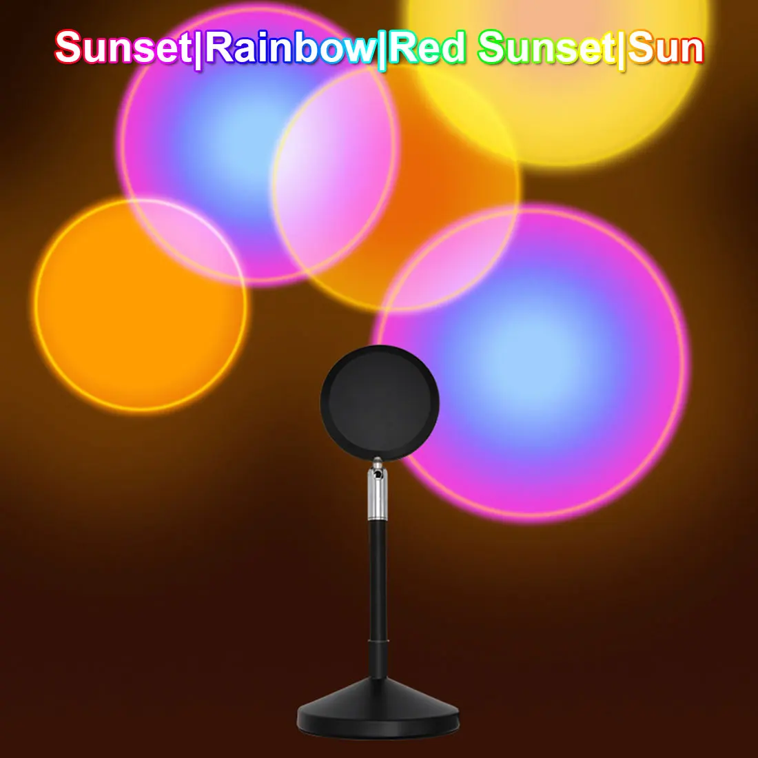 

USB Button Rainbow Sunset Projector Lamp Atmosphere Led Night Light Home Coffe Shop Background Wall Home Decoration Color Lamp