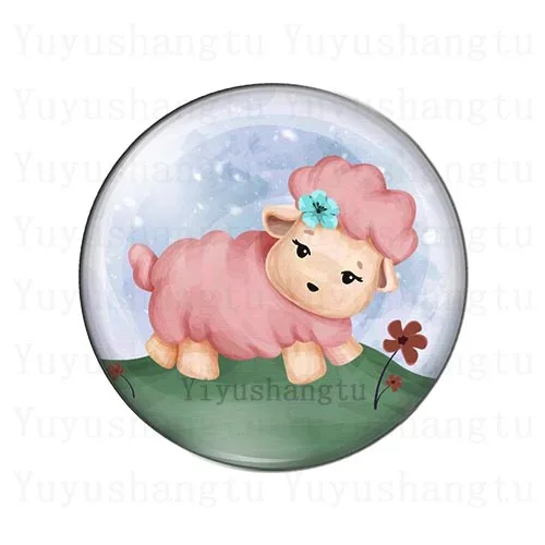 Мультяшная Милая Овечка медведь кролик фотография размером 12 мм/18 мм/20 мм/25 мм