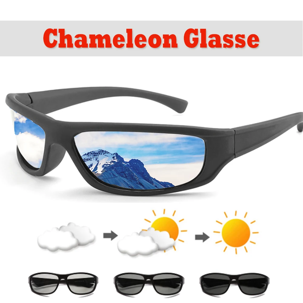 

Polarized Photochromic Glasses Men Chameleon Discoloration Sunglasses for Male Change Color Driving Sun Glasses Sport Eyewear