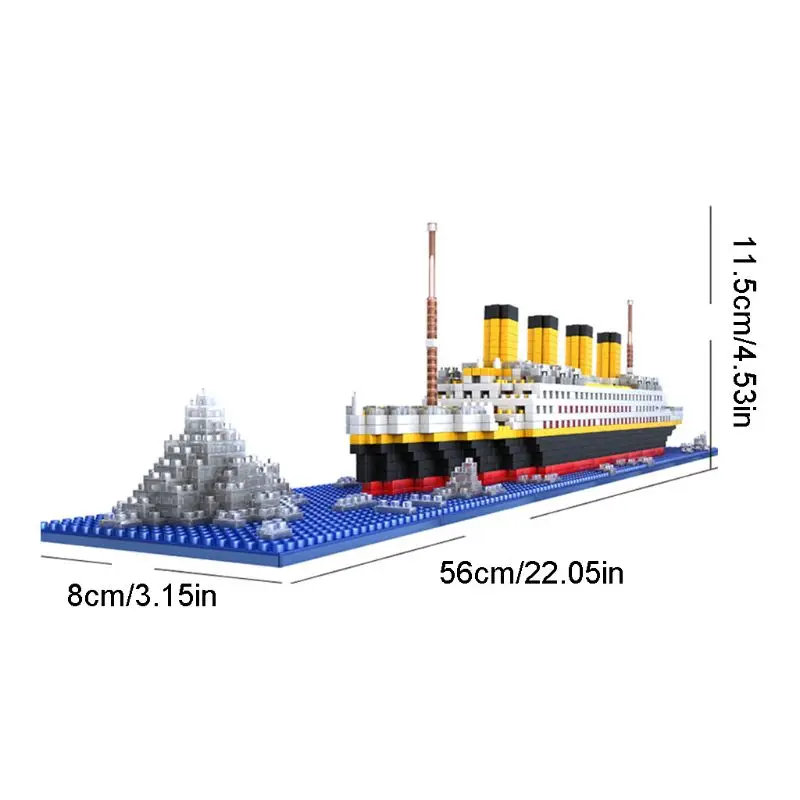 

1860 Pcs Titanic Cruise Ship Model Building Block Set Micro Mini Blocks DIY Toys