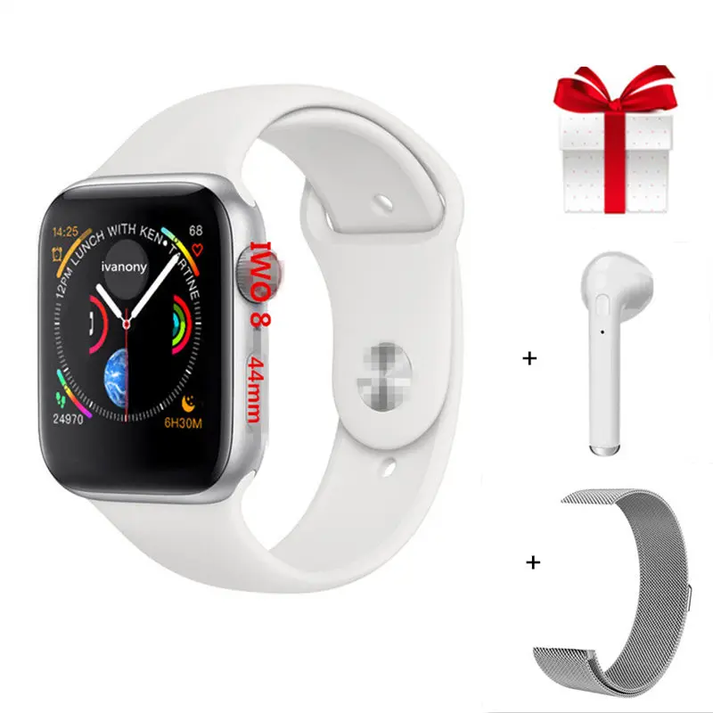 C Bluetooth Смарт Браслет для проверки сердечного ритма 8 1:1 SmartWatch 44 мм чехол для Apple iOS Android телефон сердечного ритма ЭКГ-шагомер PK IWO 6 7 IWO Lite - Цвет: C