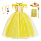 Платье детское на Хэллоуин, желтое, с цветами