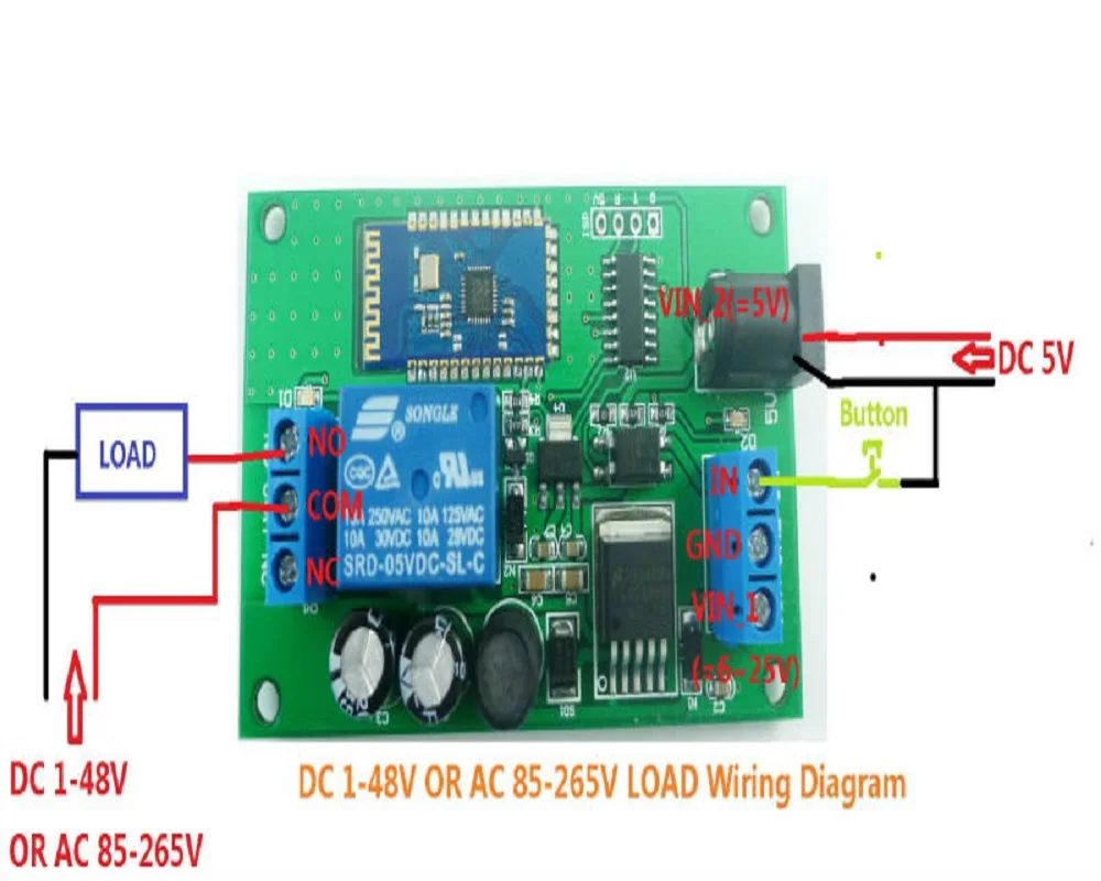 Релейный модуль ce034 _ m DC 5В 6В 9В 12В 15В 24В совместимый с Bluetooth приложением на Android |