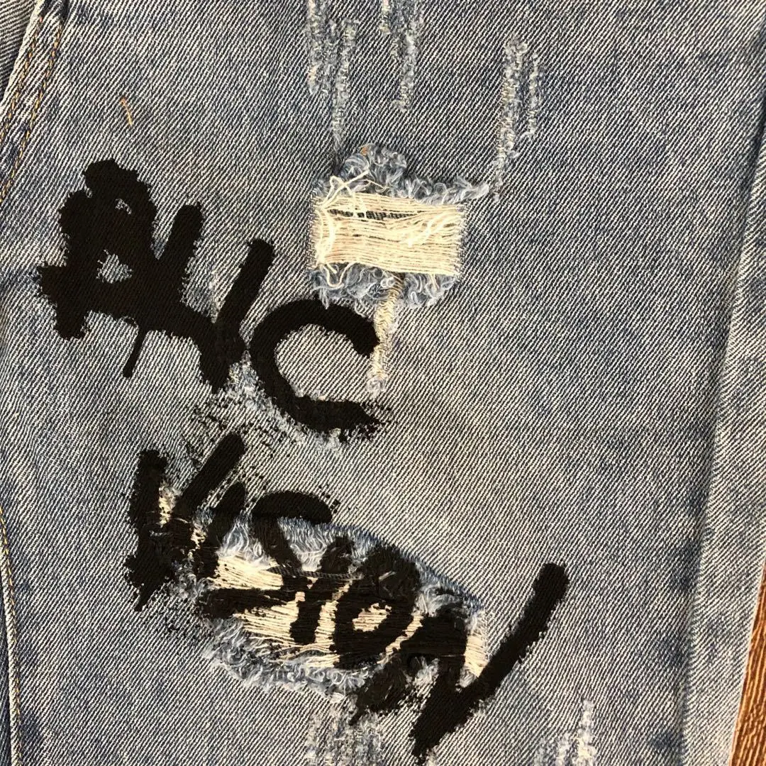 

New brand wash hole make old cat beard Jeans Shorts middle pants street fashion