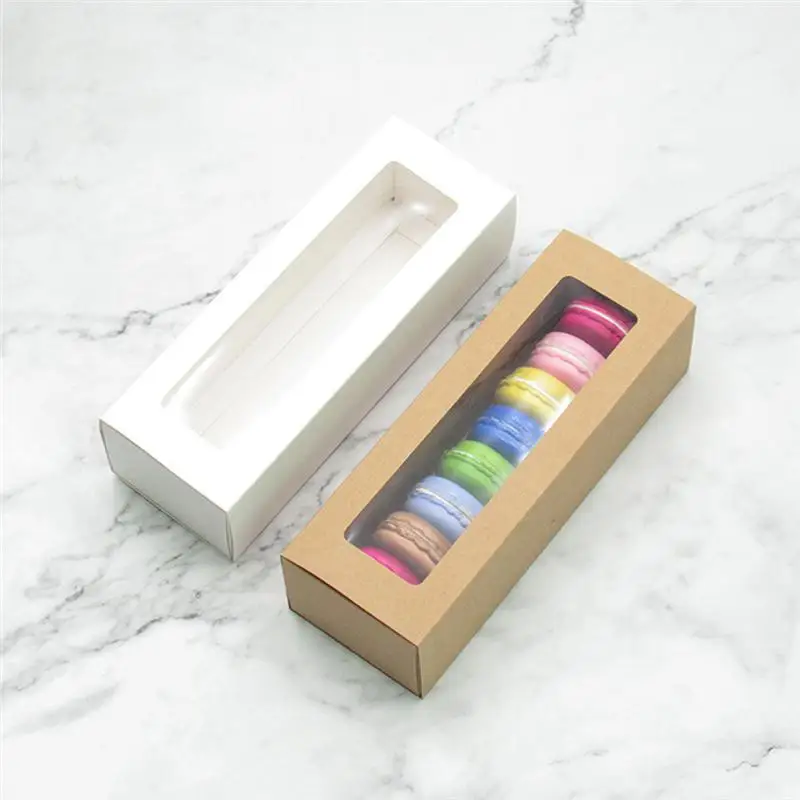 10pcs Macaron PVC Box With Clear Window Paper Packaging Cookie Containers for Wedding Birthday Party | Дом и сад