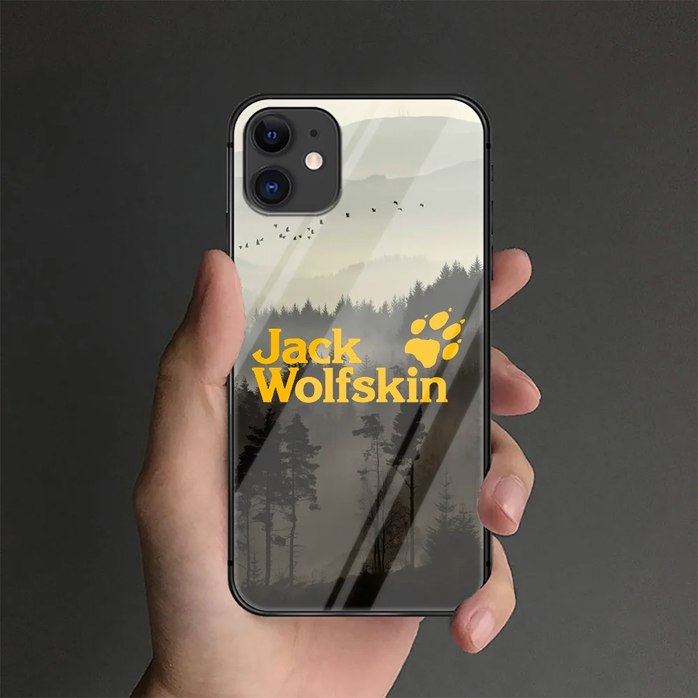 

Jack Sports Brand Wolf Phone Tempered Glass Case Cover For IPhone 6 6S 7 8 11 12 X Xr Xs Se 2020 Pro Max Plus Mini Black Coque