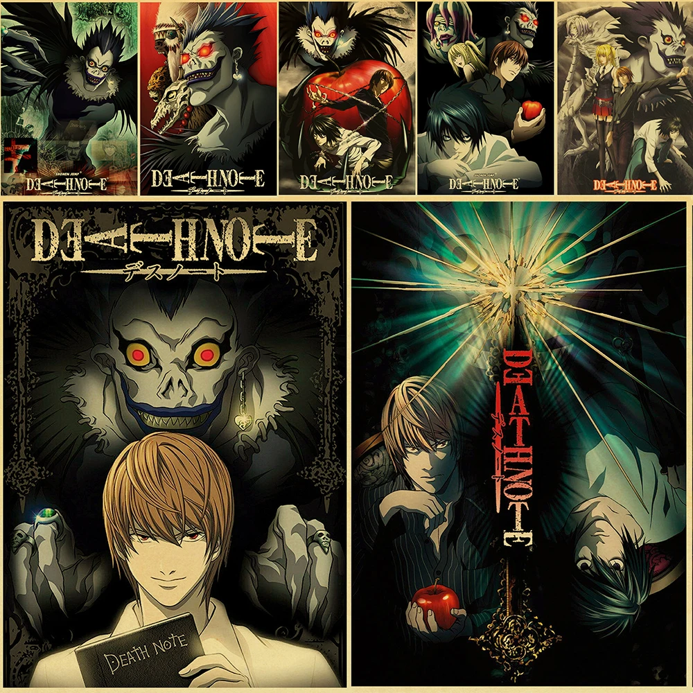 

Japanese classic anime Death Note Retro Poster Vintage Cool Style Kraft Paper Wall Painting For Home /Room/Bar Decor