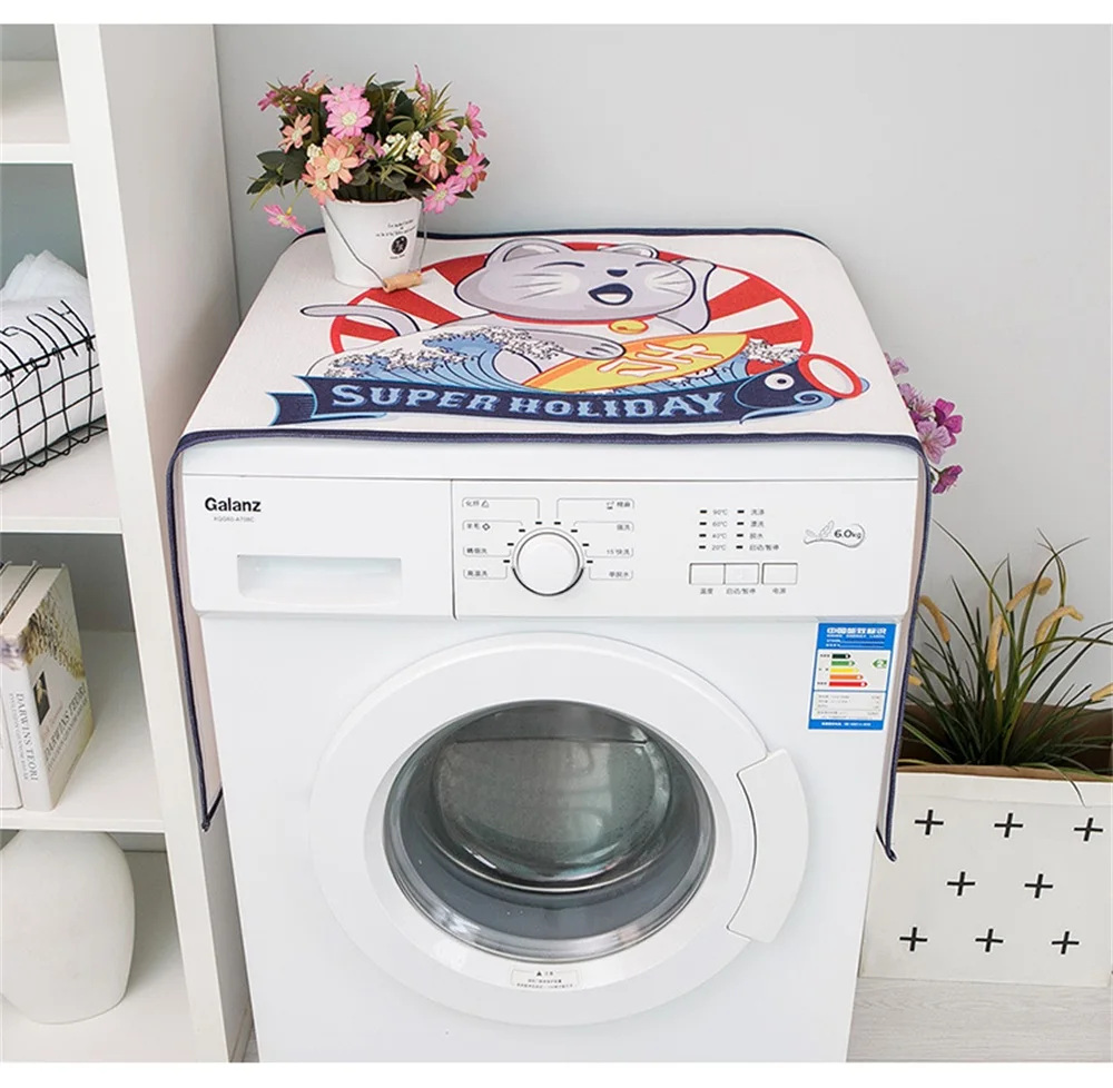 

Washing Machine Cover Dust-proof Drum Washing Machine Dust Cover Oven Microwave Refrigerator Protecor Cover Home Decor