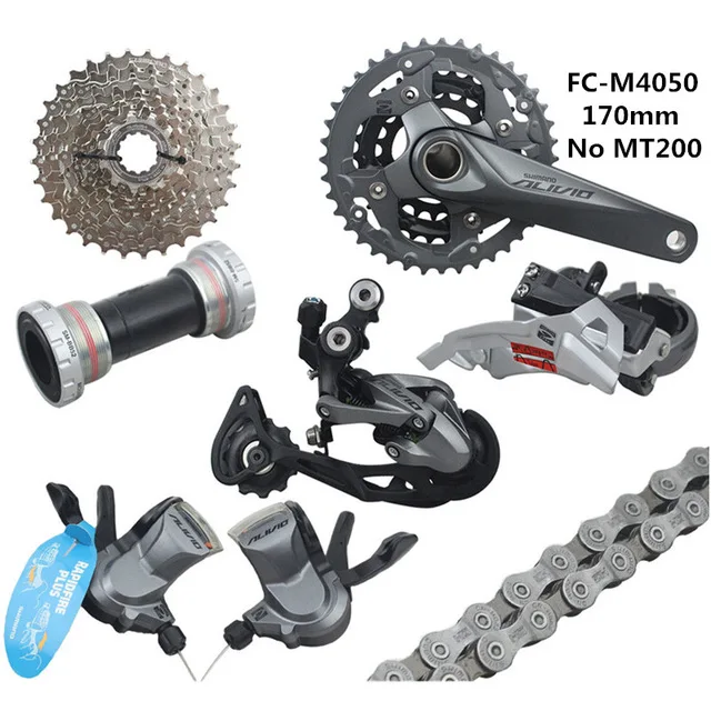 170mm No MT200 SHIMANO ALIVIO M4000/M4050 170 мм/175 мм Длина рычага 9-27-скорость горный велосипед сдвиг комплект с BR-MT200 тормозной G3 дисковые тормоза - Цвет: 170mm No MT200