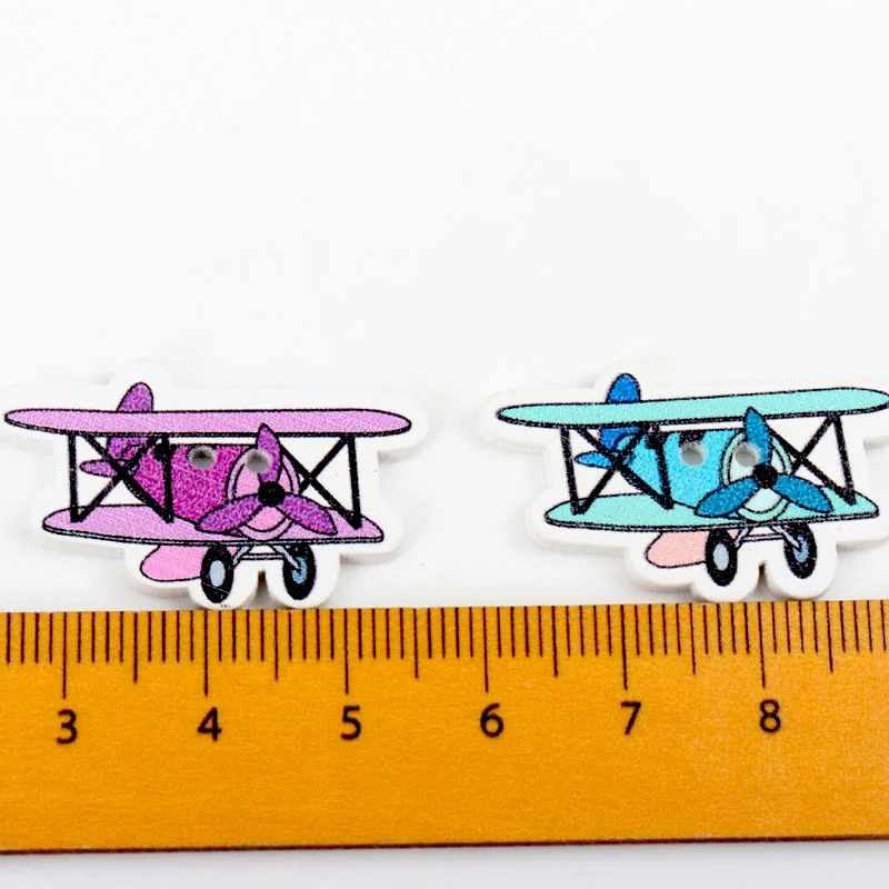 Многоцветный с изображением самолетов деревянные пуговицы для шитья ручной