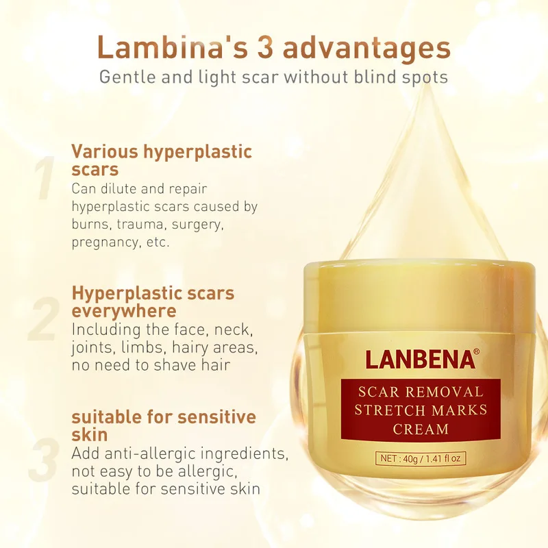 Крем LANBENA для удаления шрамов от акне восстанавливающий отбеливающий уход за