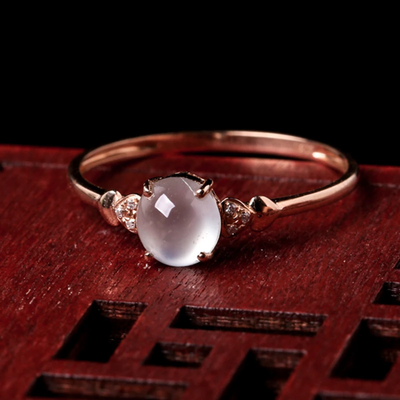 

Women's 18k Gold Ring Inlaid With Burmese Natural Emerald And Authentic Diamond Birthday Engagement Valentine's Day Gift